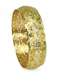 Online Pulsera rígida ancha con dibujo labrada oro 18k - 6.5cm Pulseras De Plata|Pulseras De Oro