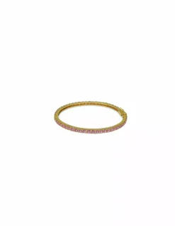 Discount Pulsera rígida con piedras fucsia oro 18k - 5.7cm Cañas|Pulseras De Plata