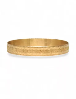 Cheap Pulsera rígida labrada oro rosa 18k -7cm Cañas|Pulseras De Plata