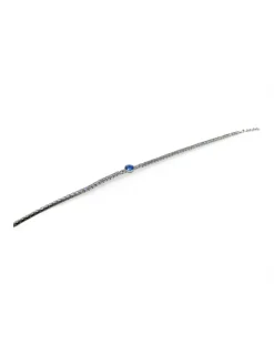Outlet Pulsera riviere circonitas blancas y centro aguamarina plata 925 - 17.5cm Pulseras De Oro Grabado|Pulseras De Oro