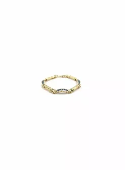 Best Sale Pulsera semirrígida piedras azules oro 18k - 18cm Pulseras De Oro|Pulseras De Plata