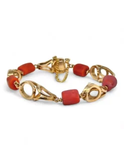 Best Pulsera tallaje antiguo coral oro 18k - 20cm Pulseras De Plata|Pulseras De Oro