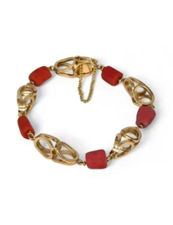 Best Pulsera tallaje antiguo coral oro 18k - 20cm Pulseras De Plata|Pulseras De Oro