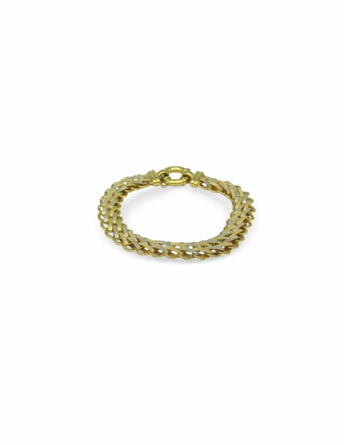 Best Sale Pulsera tapiz bicolor oro 18k - 19cm Pulseras De Plata|Pulseras De Oro