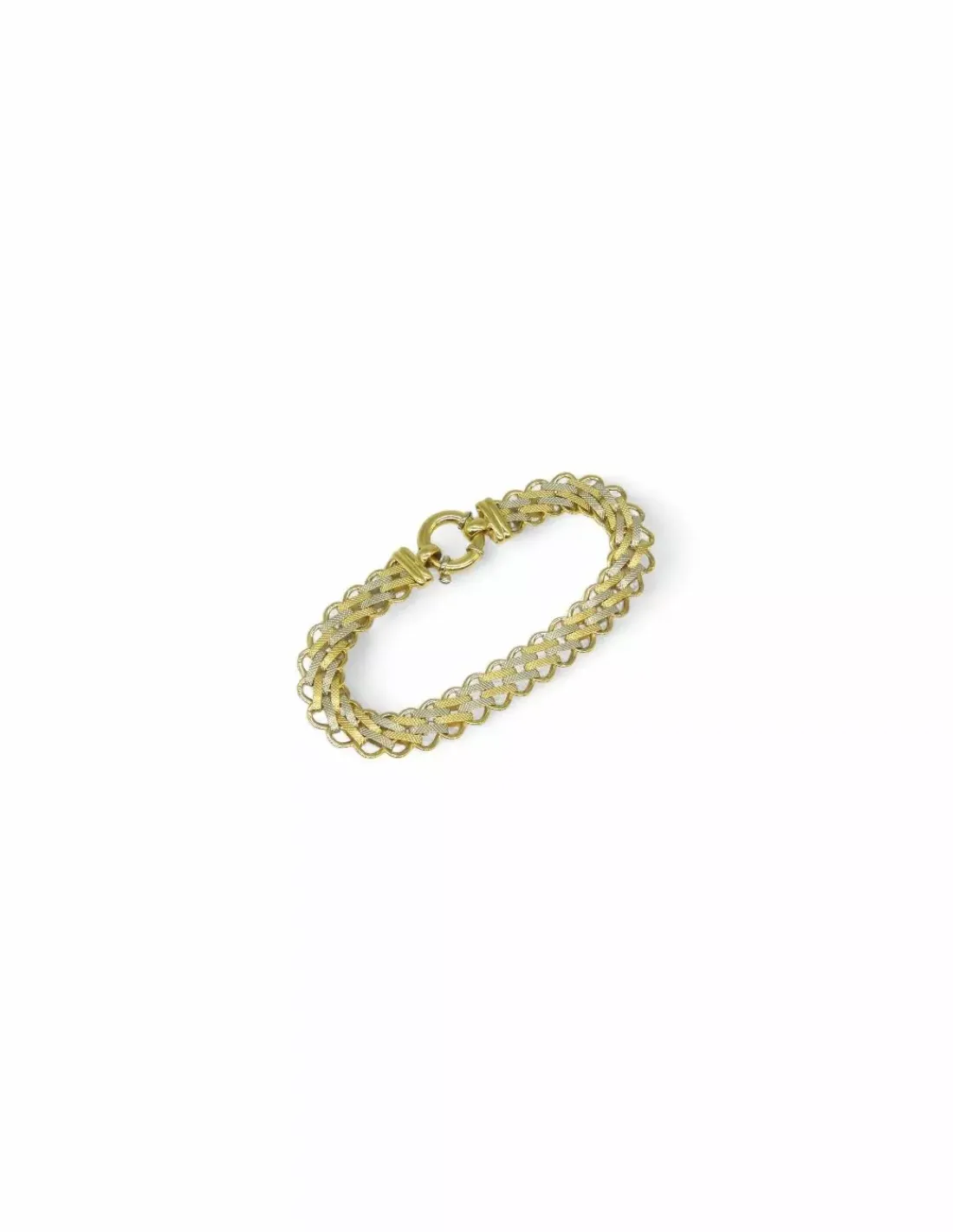 Best Sale Pulsera tapiz bicolor oro 18k - 19cm Pulseras De Plata|Pulseras De Oro