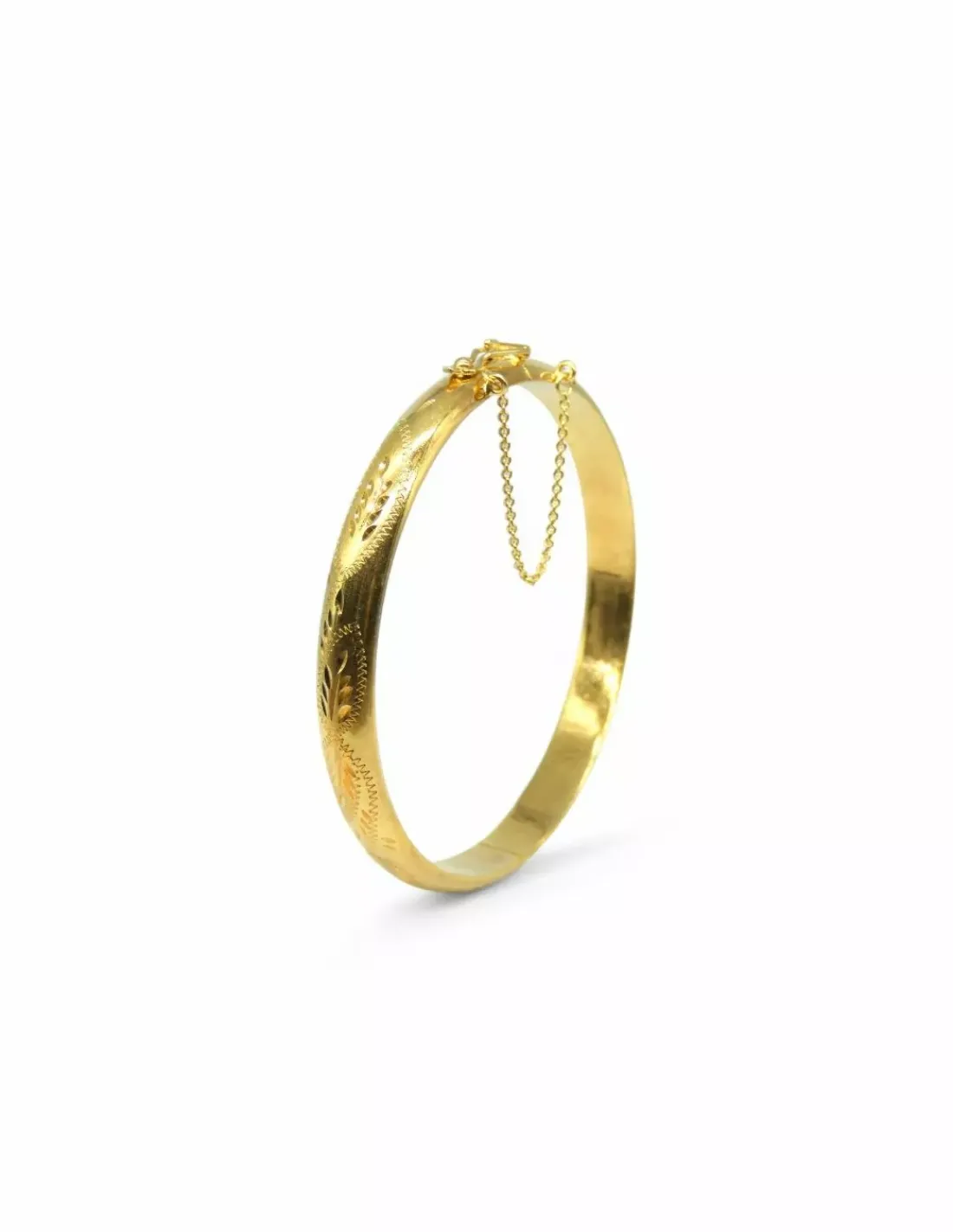 Flash Sale Pulsera tipo caña labrada oro 18k - 6.3cm Pulseras De Plata|Pulseras De Oro