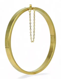 Sale Pulsera tipo caña lisa plana oro 18k - 18.50cm Cañas|Pulseras De Plata