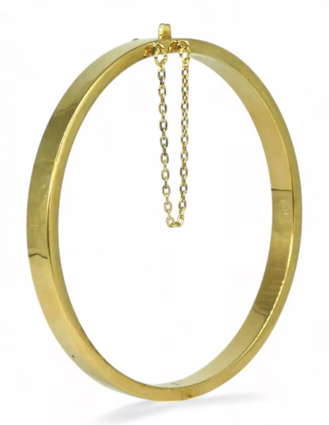 Sale Pulsera tipo caña lisa plana oro 18k - 18.50cm Cañas|Pulseras De Plata