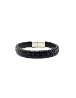Shop Pulsera trenzada piel marrón cierre acero - 21cm Pulseras De Oro