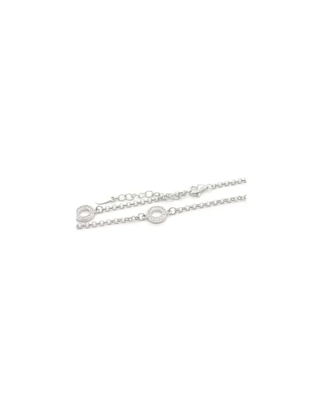 New Pulsera tres aros circonitas plata - 17cm Pulseras De Oro Grabado|Pulseras De Oro