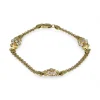 Cheap Pulsera tres flores con circonitas oro 18k -19.5cm Pulseras De Plata|Pulseras De Oro