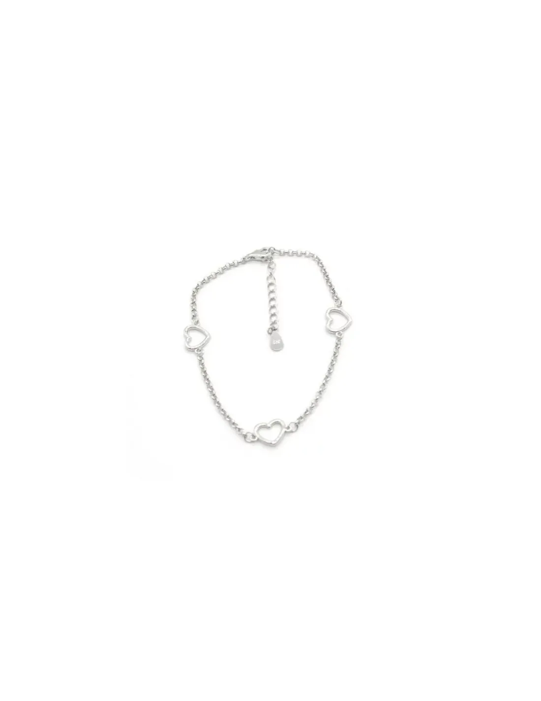 Best Sale Pulsera tres siluetas corazón plata 925 rodio - 17cm Pulseras De Oro Grabado|Pulseras De Oro