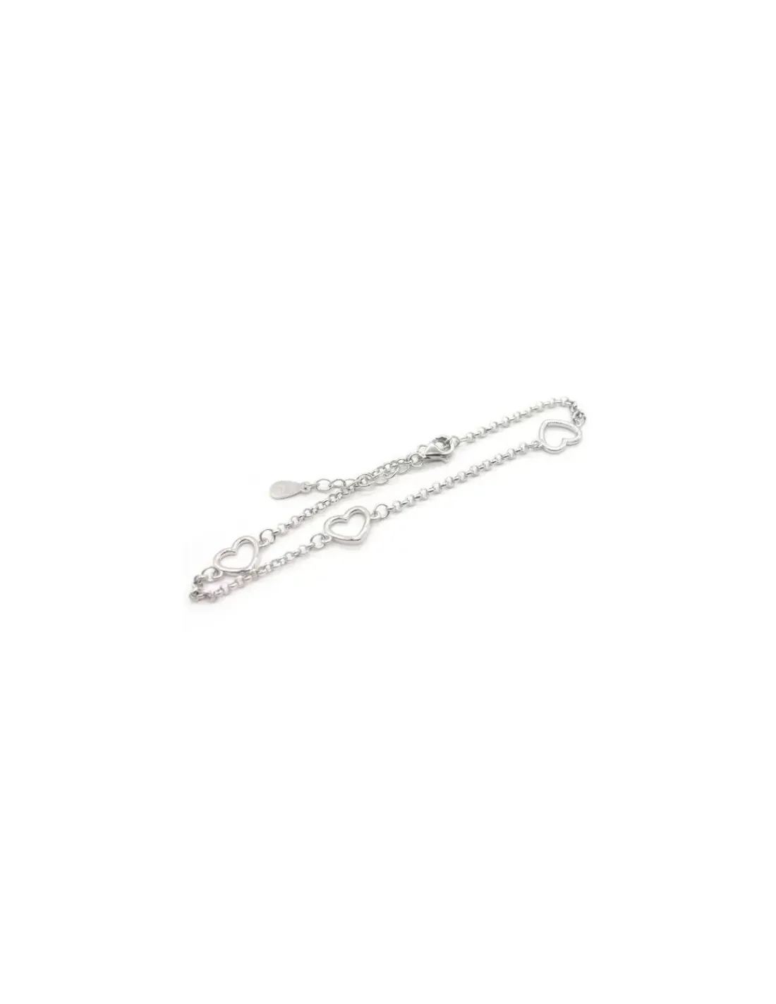 Best Sale Pulsera tres siluetas corazón plata 925 rodio - 17cm Pulseras De Oro Grabado|Pulseras De Oro