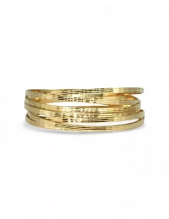 Cheap Pulseras semanario labrado líneas oro 18k - 20cm Semanarios|Pulseras De Plata