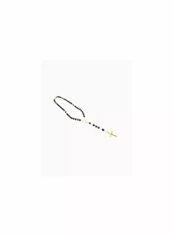 Outlet Rosario virgen Milagrosa y cruz cristo bicolor oro 18k - 49cm Gargantillas De Oro|Medalla De Cristo