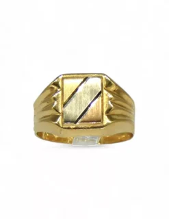 Outlet Sello decorado con líneas en los laterales oro 18k - T.18 Sellos|Anillos De Oro