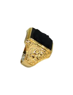 Online Sello labrado con camafeo ónix oro 18k - T.18 Sellos|Anillos De Oro