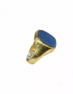 Best Sale Sello piedra azul oro 18k - T.11 Sellos|Anillos De Oro