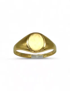 Cheap Sello redondo placa satinada liso oro 18k - T.11 Sellos|Anillos De Oro