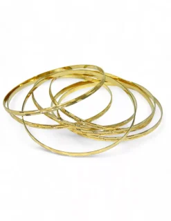 Best Sale Semanario labrado líneas oro 18k - 7cm Pulseras De Plata|Pulseras De Oro