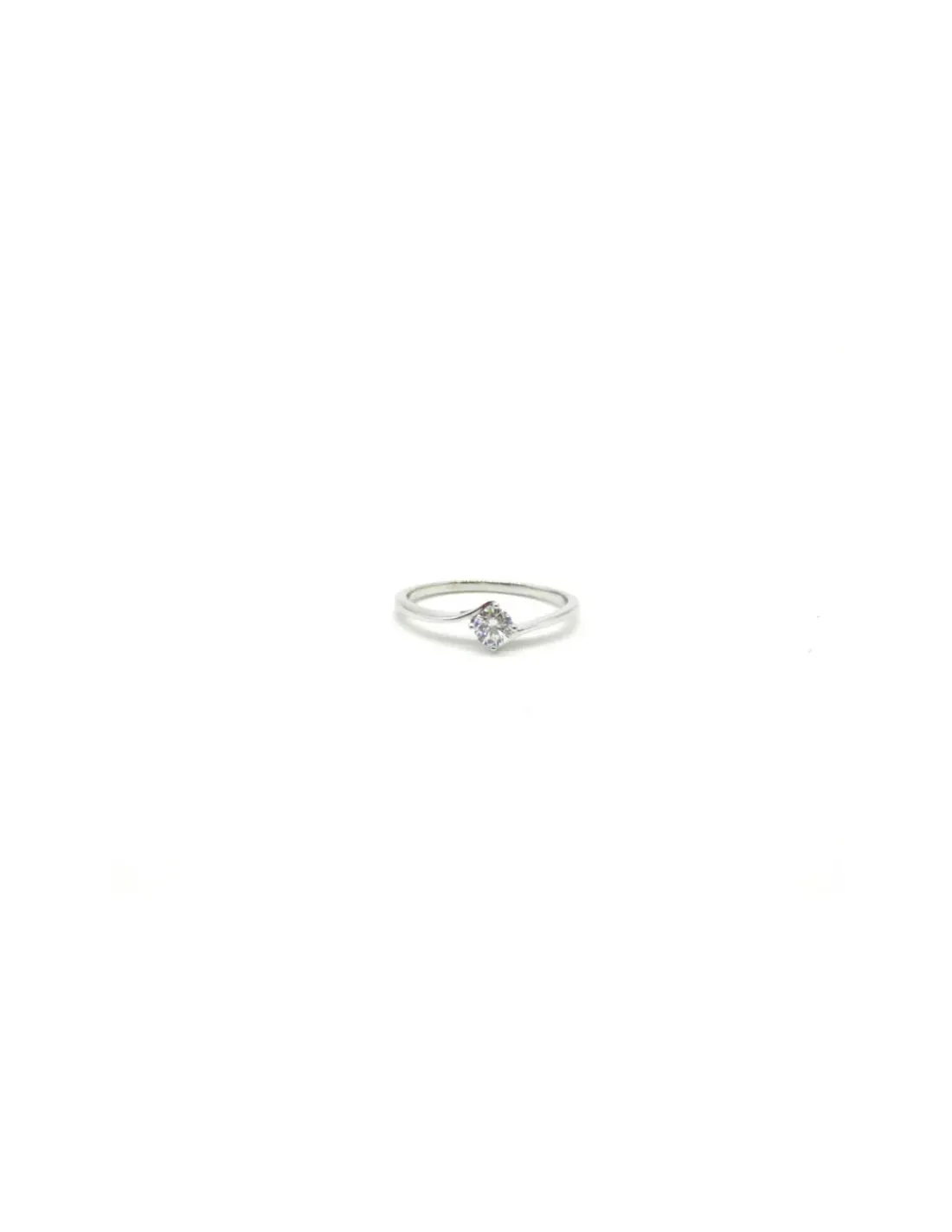 Online Solitario 4 garras cruzado oro blanco 18k Anillos De Oro Blanco|Anillos