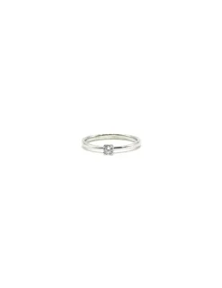 New Solitario 4 garras montura cuadrada oro blanco 18k Anillos De Oro Blanco|Anillos