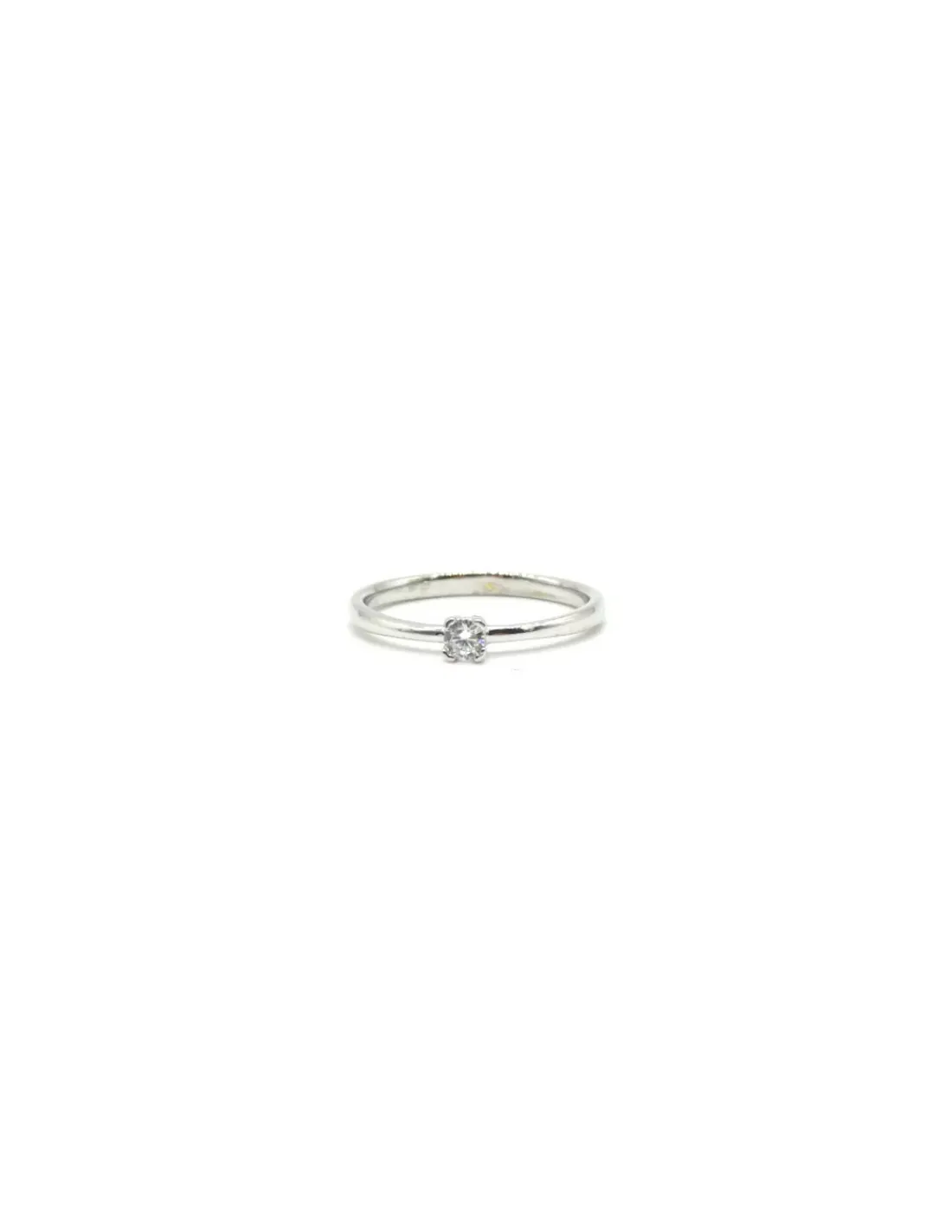 New Solitario 4 garras montura cuadrada oro blanco 18k Anillos De Oro Blanco|Anillos