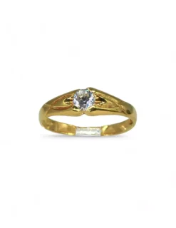 Hot Solitario circonita oro 18k - T.11 Anillos De Oro|Anillos