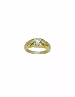 Clearance Solitario labrado espiga con circonita oro 18k - T.18 Anillos De Oro|Anillos