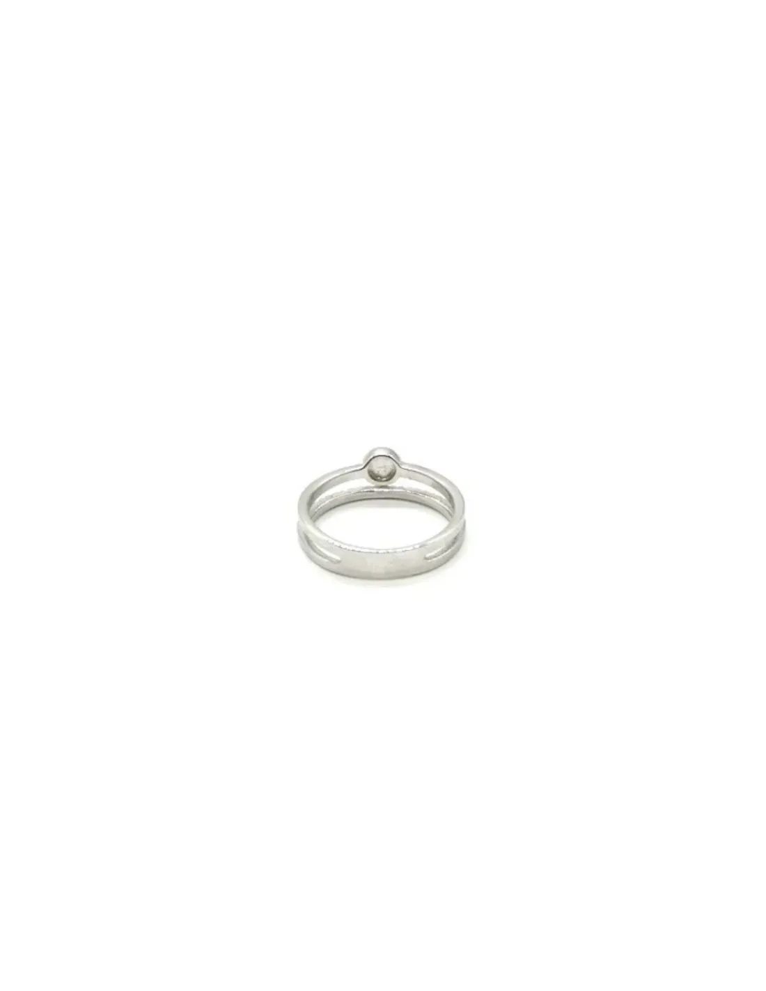 Discount Sortija dos bandas lisa y circonitas círculo plata rodiada Anillos De Plata|Anillos