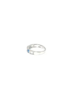 Online Sortija plata circonitas blancas y azul baguette Anillos De Plata|Anillos