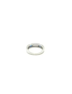 Online Sortija plata circonitas blancas y azul baguette Anillos De Plata|Anillos