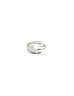 Store Sortija plata rodiada 2 bandas lisa y circonitas Anillos De Plata|Anillos