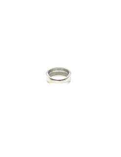 Store Sortija plata rodiada 2 bandas lisa y circonitas Anillos De Plata|Anillos