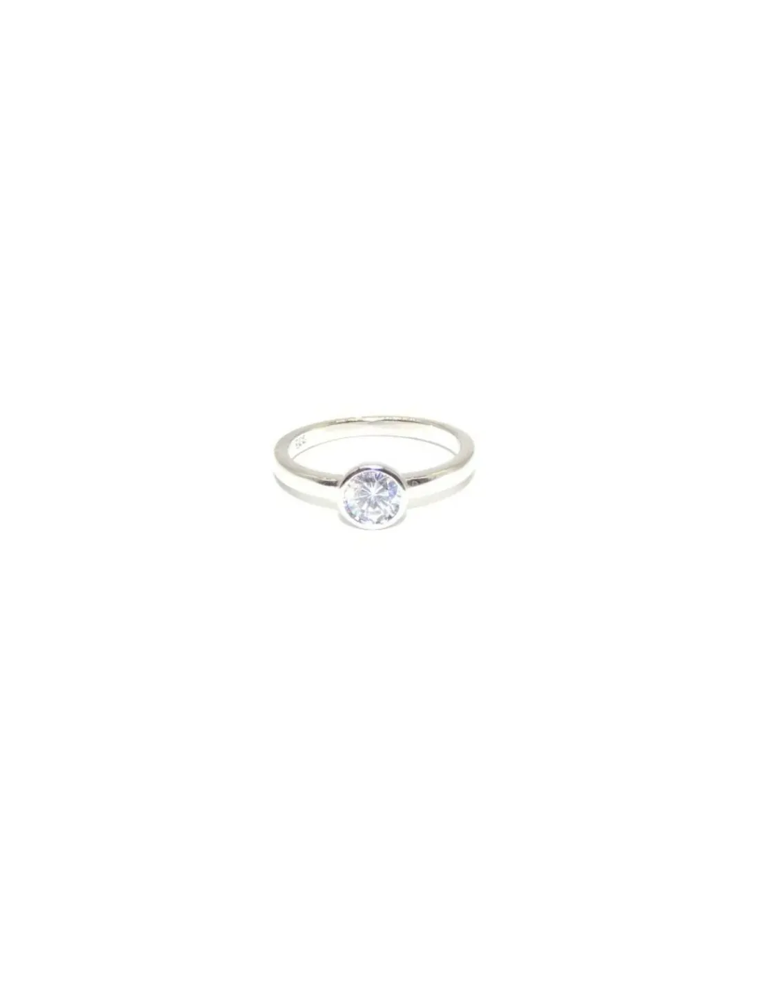Cheap Sortija solitario chatón plata - T.14 Anillos De Plata|Anillos