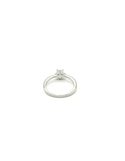 Cheap Sortija solitario en 5 garras y circonitas laterales plata - T.14 Anillos De Plata|Anillos