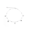 Hot Tobillera bolitas fetiches bolas y corazón plata de Ley - 21 cm Más Joyas