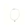 Fashion Tobillera plata con cilindros y mariposa colgante Más Joyas
