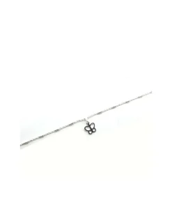Fashion Tobillera plata con cilindros y mariposa colgante Más Joyas